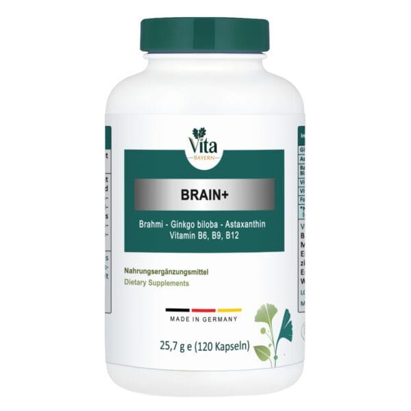 Brain plus capsules bottle with vita Bayern brand
